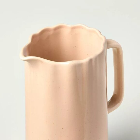 65oz Scalloped Stoneware Beverage Pitcher‎ Blush - Hearth & Hand Magnolia Target - Picture 3 of 5